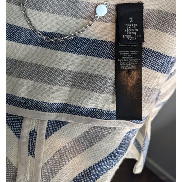 Chico's Black Label Zip Striped Vest in Blue Combo - 2 - Picture 5 of 10